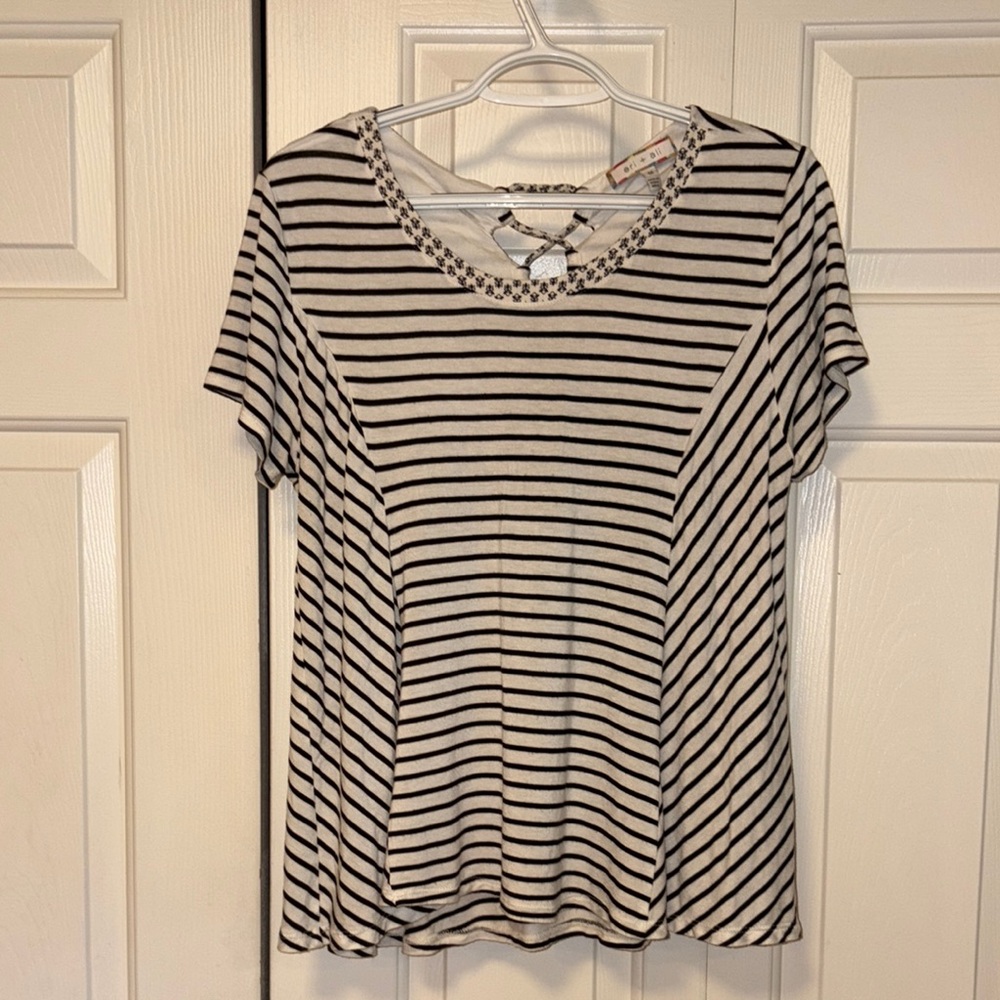 Striped Black and White Women's Top